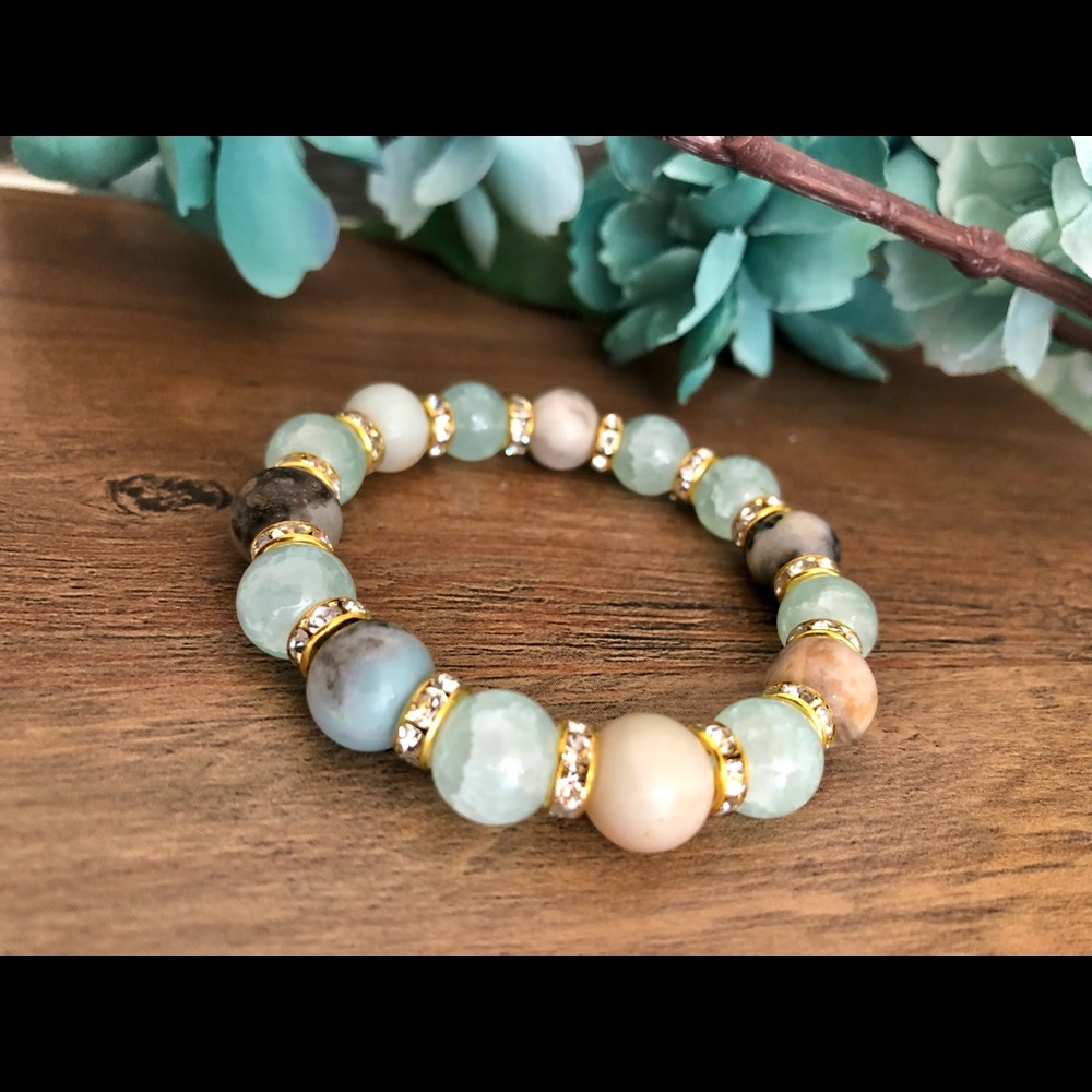 Semi-Precious and Glass Beaded Soothing Bracelet